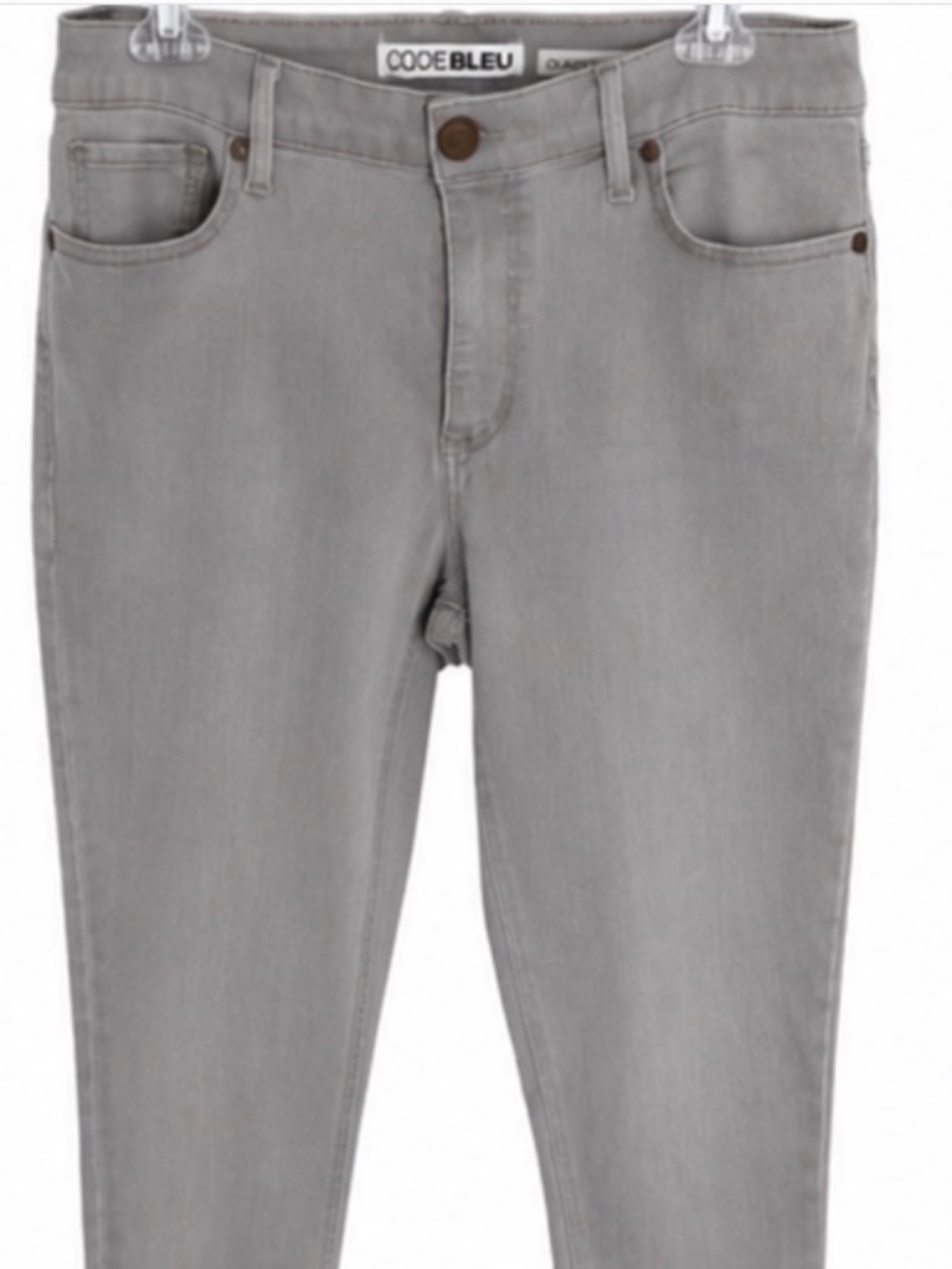 Code Bleu Grey Raw Hem Ankle Jeans Womens 16 Petite High Rise Skinny